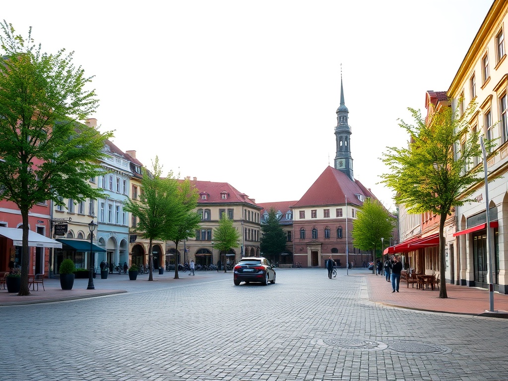 Mapa ukazująca zmapowane obiekty infrastruktury usługowej w Zamościu, z naciskiem na sklepy i placówki zdrowia
