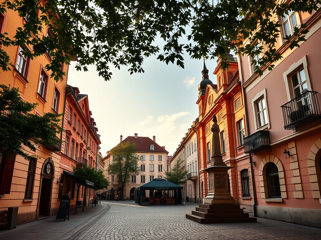 Renesansowy Rynek Wielki w Zamościu z Ratuszem i kolorowymi kamienicami